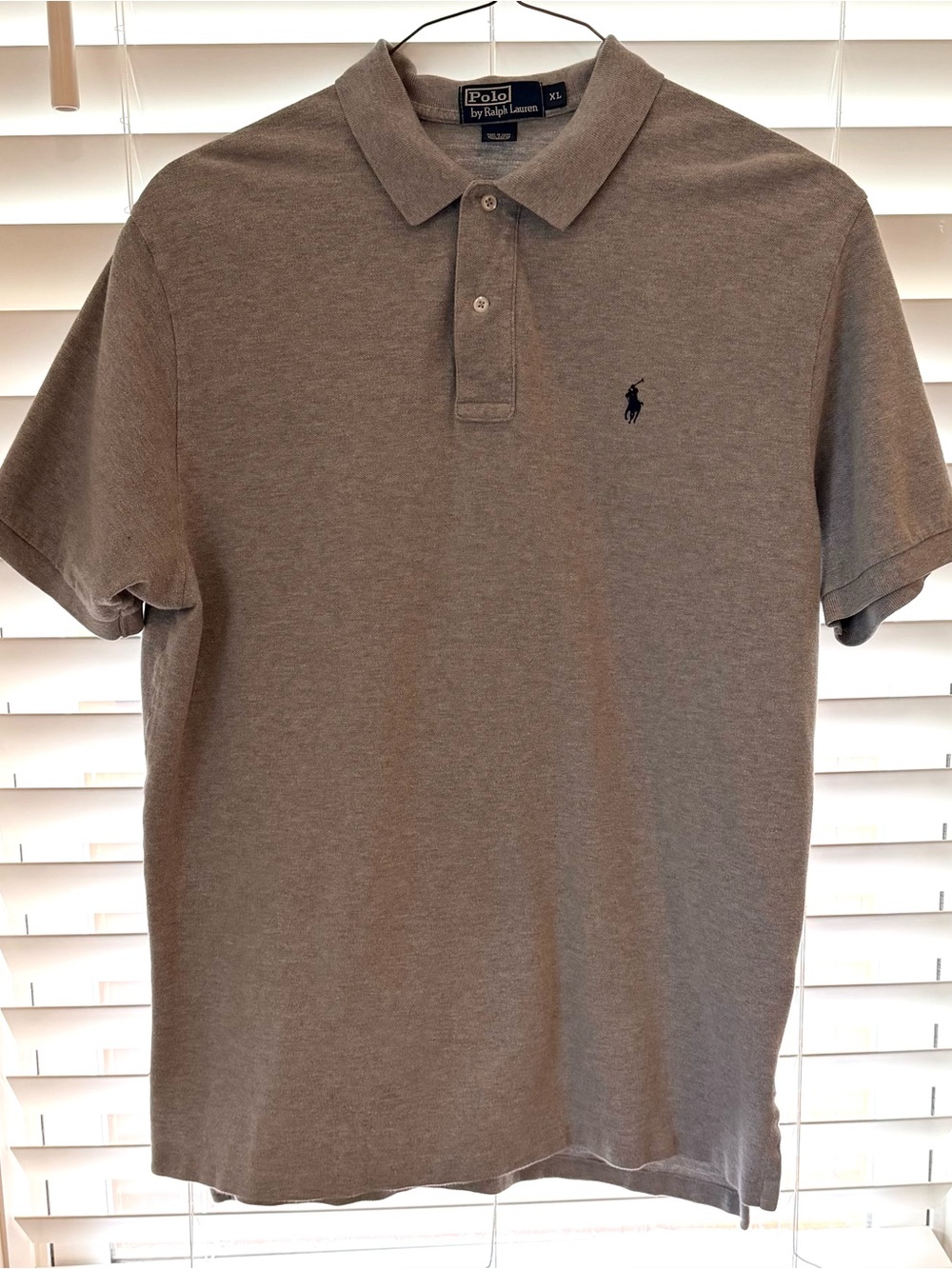 Ralph Lauren Men's Polo Shirt in Heather Gray with Navy Pony
